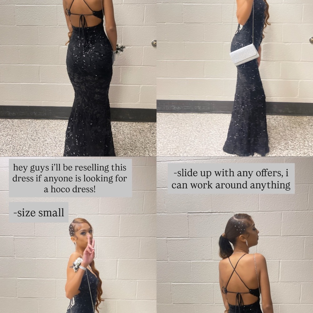 Elegant Black Sequin Evening Dress